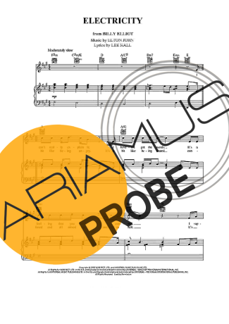 Musicals (Temas de Musicais) Electricity score for Klavier