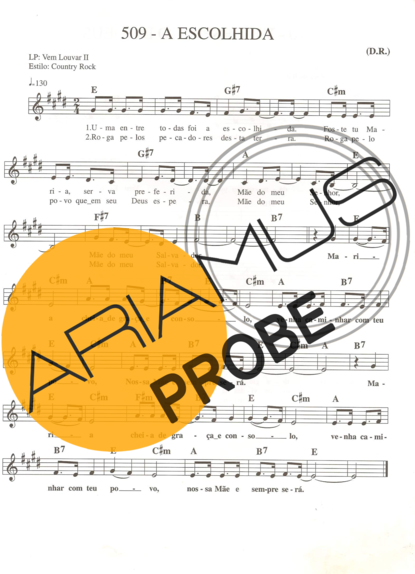 Catholic Church Music (Músicas Católicas) A Escolhida score for Keys