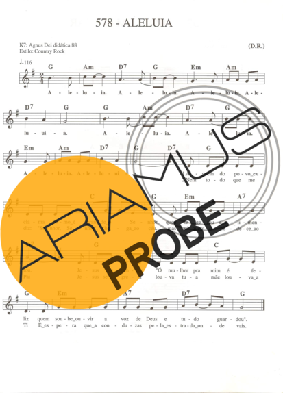 Catholic Church Music (Músicas Católicas) Aleluia 1 score for Keys