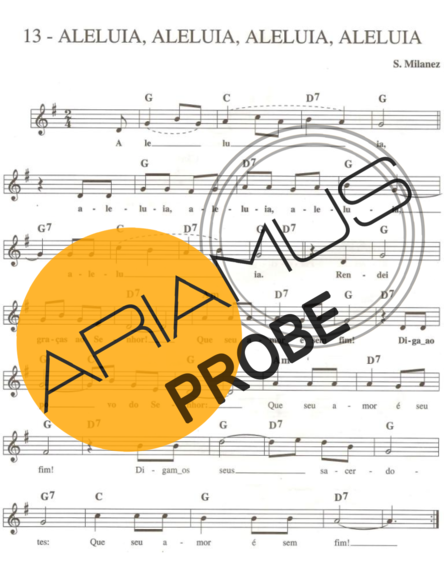 Catholic Church Music (Músicas Católicas) Aleluia Aleluia Aleluia Aleluia score for Keys