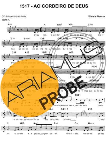 Catholic Church Music (Músicas Católicas) Ao Cordeiro De Deus score for Keys
