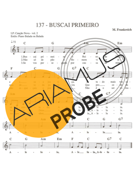 Catholic Church Music (Músicas Católicas) Buscai Primeiro score for Keys