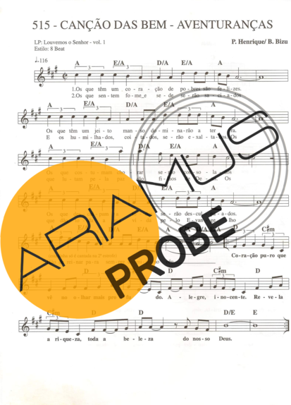 Catholic Church Music (Músicas Católicas) Canção das Bem-Aventuranças score for Keys