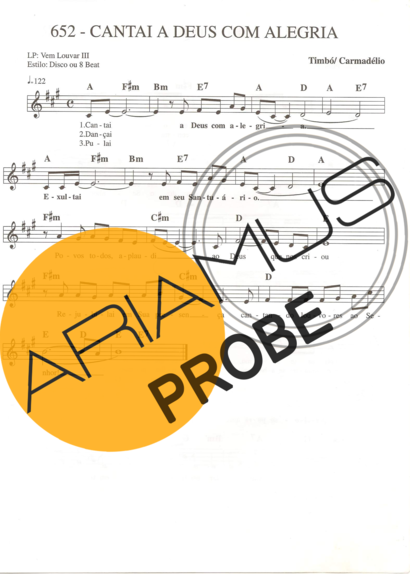 Catholic Church Music (Músicas Católicas) Cantai a Deus com Alegria score for Keys