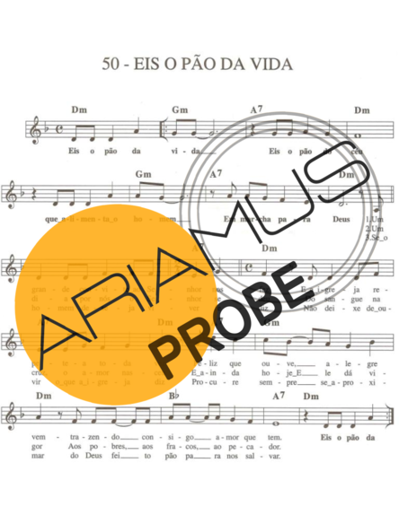 Catholic Church Music (Músicas Católicas) Eis o Pão da Vida score for Keys