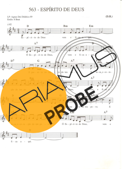 Catholic Church Music (Músicas Católicas) Espírito de Deus score for Keys