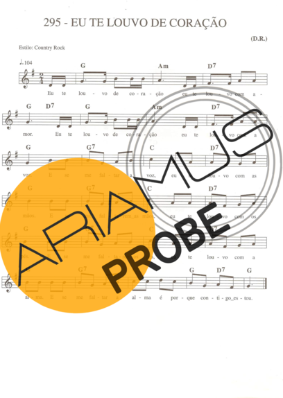 Catholic Church Music (Músicas Católicas) Eu Te Louvo de Coração score for Keys