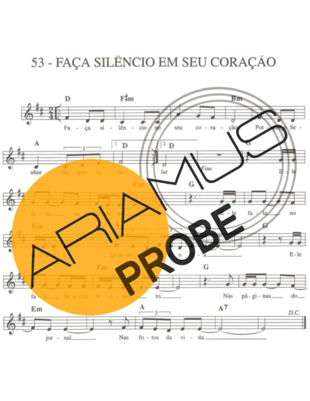 Catholic Church Music (Músicas Católicas) Faça Silêncio Em Seu Coração score for Keys