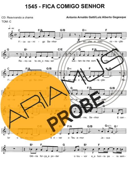 Catholic Church Music (Músicas Católicas) Fica Comigo Senhor score for Keys