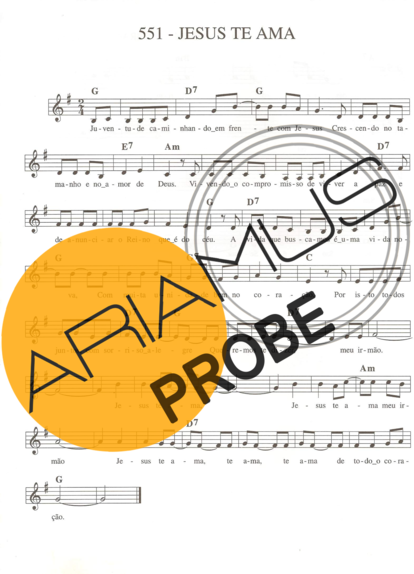 Catholic Church Music (Músicas Católicas) Jesus te Ama score for Keys