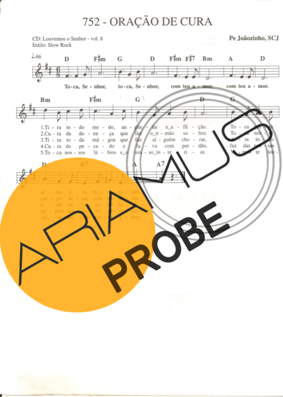 Catholic Church Music (Músicas Católicas) Oração de Cura score for Keys