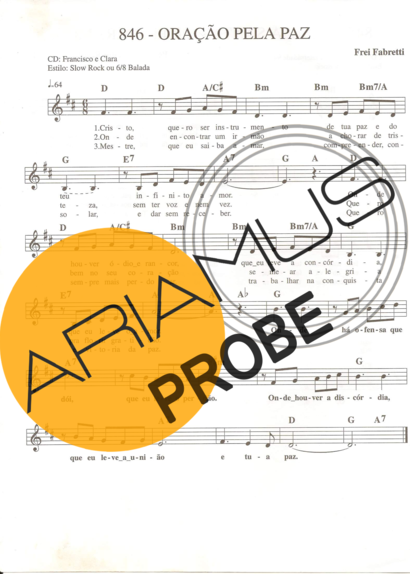 Catholic Church Music (Músicas Católicas) Oração pela Paz score for Keys