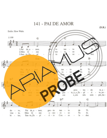 Catholic Church Music (Músicas Católicas) Pai De Amor score for Keys