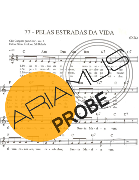 Catholic Church Music (Músicas Católicas) Pelas Estradas da Vida score for Keys