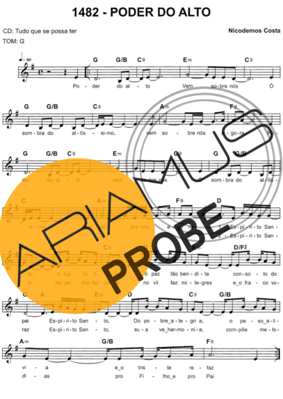 Catholic Church Music (Músicas Católicas) Poder Do Alto score for Keys