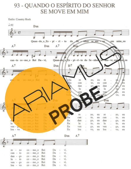 Catholic Church Music (Músicas Católicas) Quando o Espírito do Senhor Se Move Em Mim score for Keys