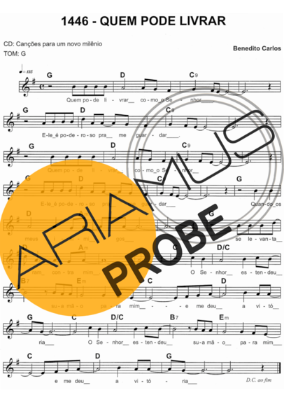 Catholic Church Music (Músicas Católicas) Quem Pode Livrar score for Keys