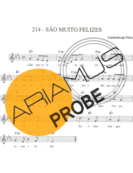 Catholic Church Music (Músicas Católicas) São Muito Felizes score for Keys