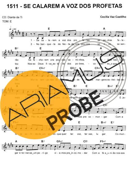 Catholic Church Music (Músicas Católicas) Se Calarem A Voz Dos Profetas score for Keys