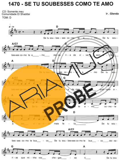 Catholic Church Music (Músicas Católicas) Se Tu Soubesses Como Te Amo score for Keys