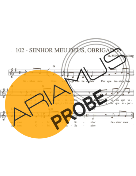 Catholic Church Music (Músicas Católicas) Senhor Meu Deus Obrigado score for Keys
