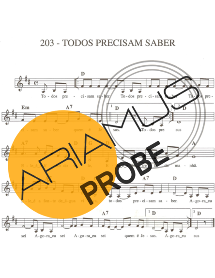 Catholic Church Music (Músicas Católicas) Todos Precisam Saber score for Keys