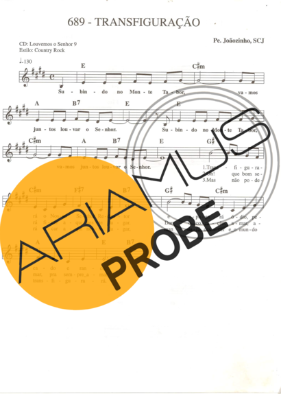 Catholic Church Music (Músicas Católicas) Transfiguração score for Keys