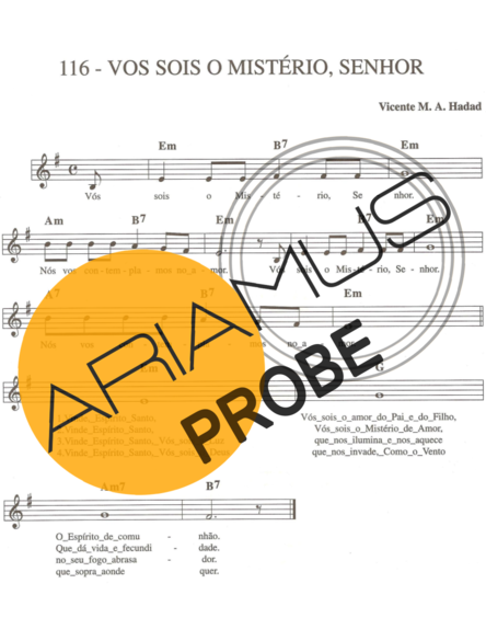 Catholic Church Music (Músicas Católicas) Vos sois o mistério senhor score for Keys