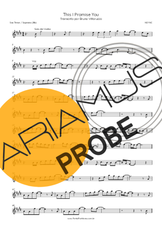 NSYNC This I Promise You score for Tenor-Saxophon Sopran (Bb)