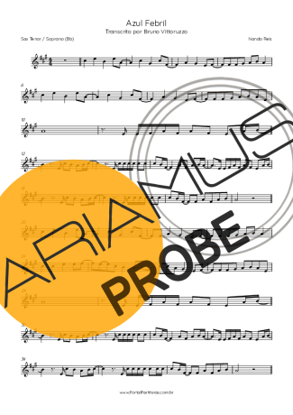 Nando Reis Azul Febril Partituren für Tenor-Saxophon Sopran (Bb)