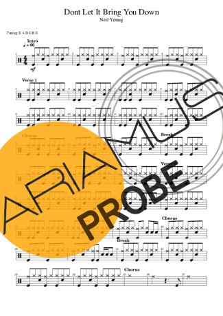 Neil Young Don´t Let It Bring You Down Partituren für Schlagzeug