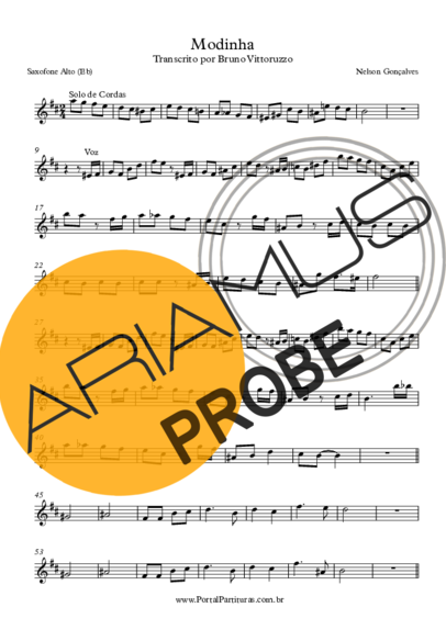 Nelson Gonçalves Modinha score for Alt-Saxophon