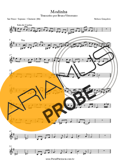 Nelson Gonçalves Modinha score for Tenor-Saxophon Sopran (Bb)