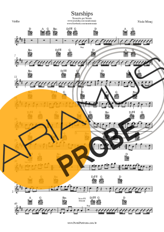 Nicki Minaj Starships score for Akustische Gitarre