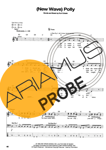 Nirvana (New Wave) Polly score for Bass