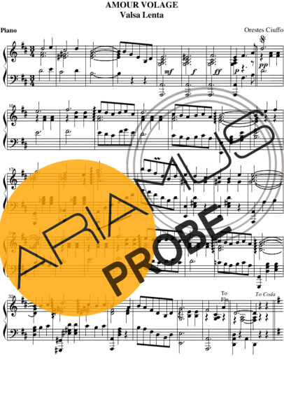Orestes Ciuffo Amour Volage score for Klavier