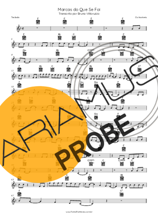 Os Incríveis Marcas Do Que Se Foi score for Akustische Gitarre