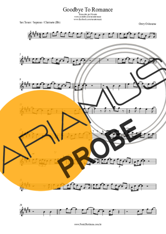 Ozzy Osbourne Goodbye To Romance score for Tenor-Saxophon Sopran (Bb)