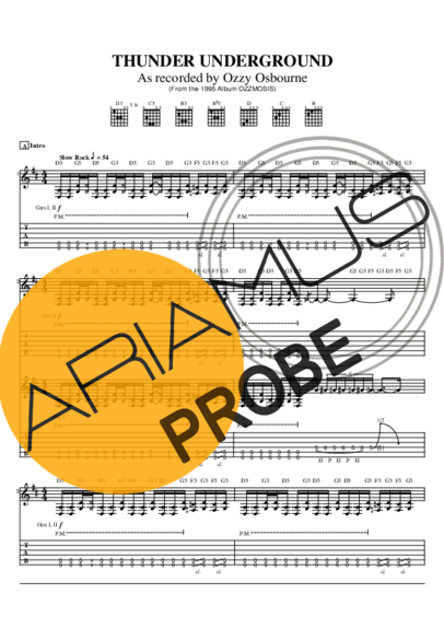 Ozzy Osbourne Thunder Underground score for Gitarre