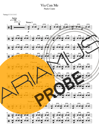 Paolo Conte Via Con Me score for Schlagzeug