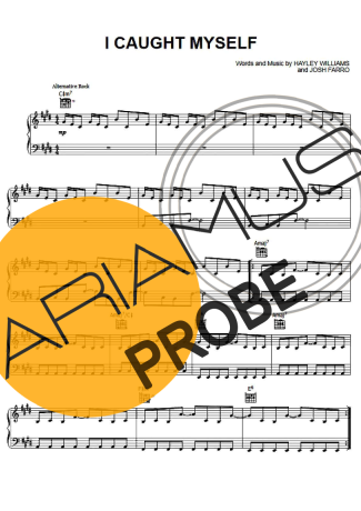 Paramore I Caught Myself score for Klavier