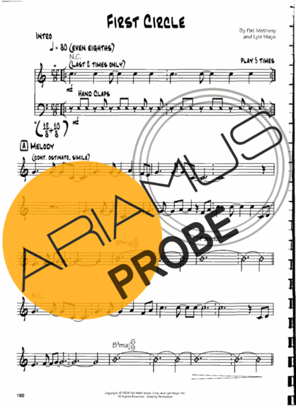 Pat Metheny First Circle score for Gitarre