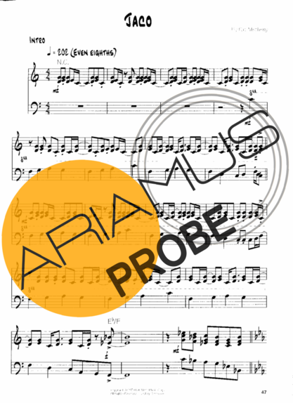 Pat Metheny Jaco score for Gitarre