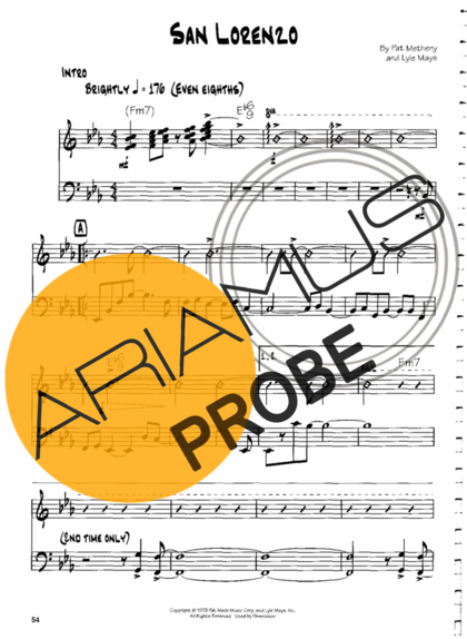 Pat Metheny San Lorenzo score for Gitarre