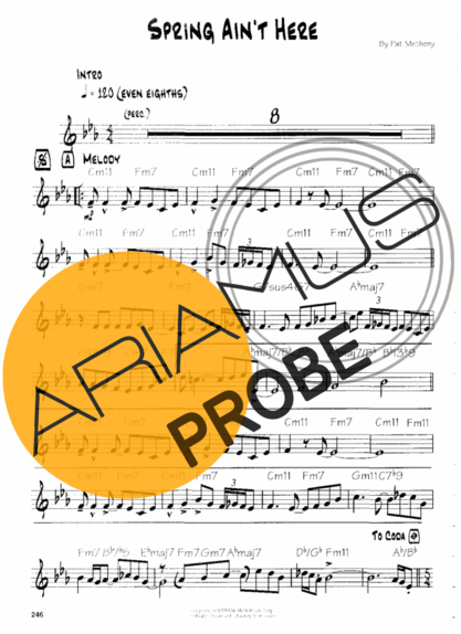 Pat Metheny Spring Aint Here score for Gitarre