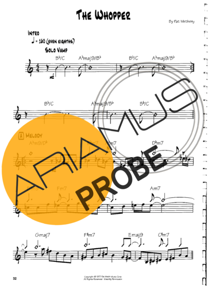 Pat Metheny The Whopper score for Gitarre