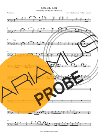 Paul McCartney Say Say Say (feat. Michael Jackson) score for Posaune