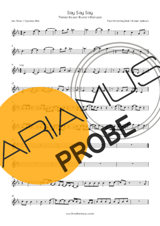 Paul McCartney Say Say Say (feat. Michael Jackson) score for Tenor-Saxophon Sopran (Bb)