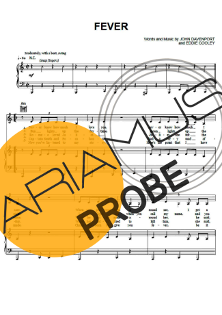 Peggy Lee Fever Partituren für Klavier