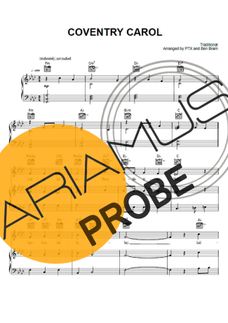Pentatonix Coventry Carol Partituren für Klavier